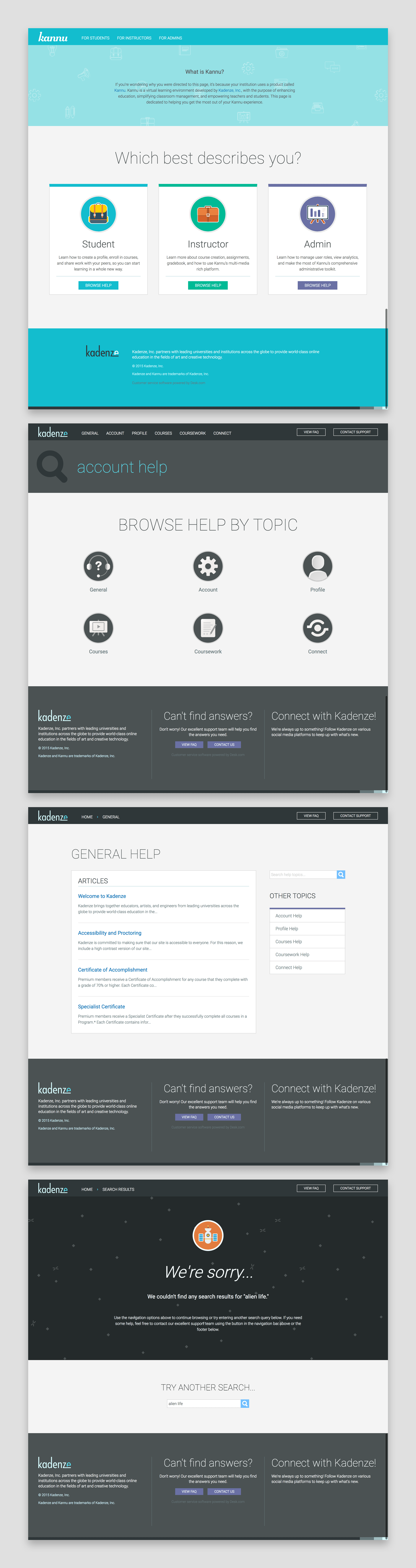 Kadenze support portals