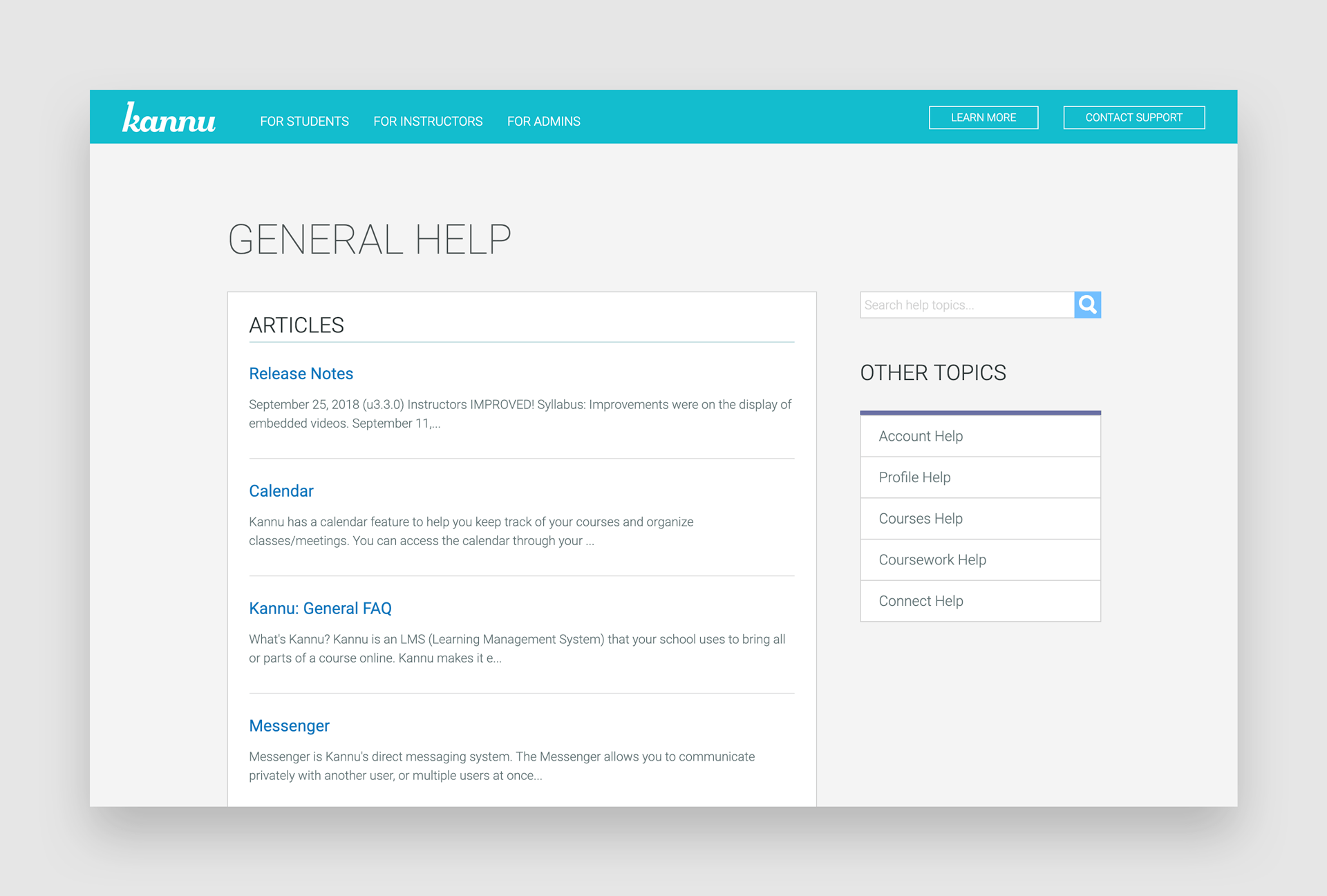 Kannu Help article list