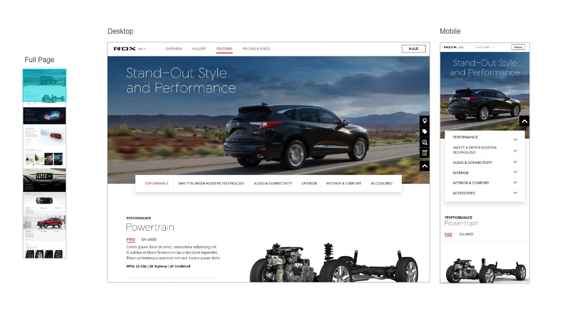 Header mockup