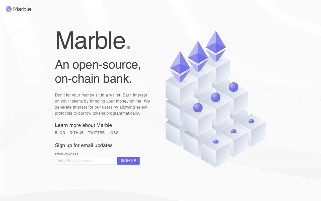 Marble landing page iteration