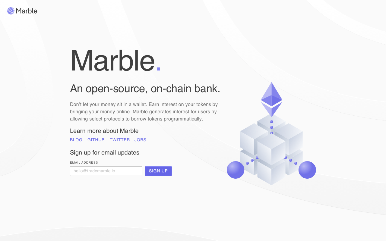 Marble landing page iteration
