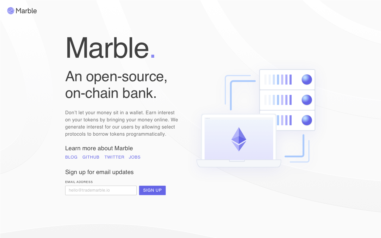 Marble landing page iteration