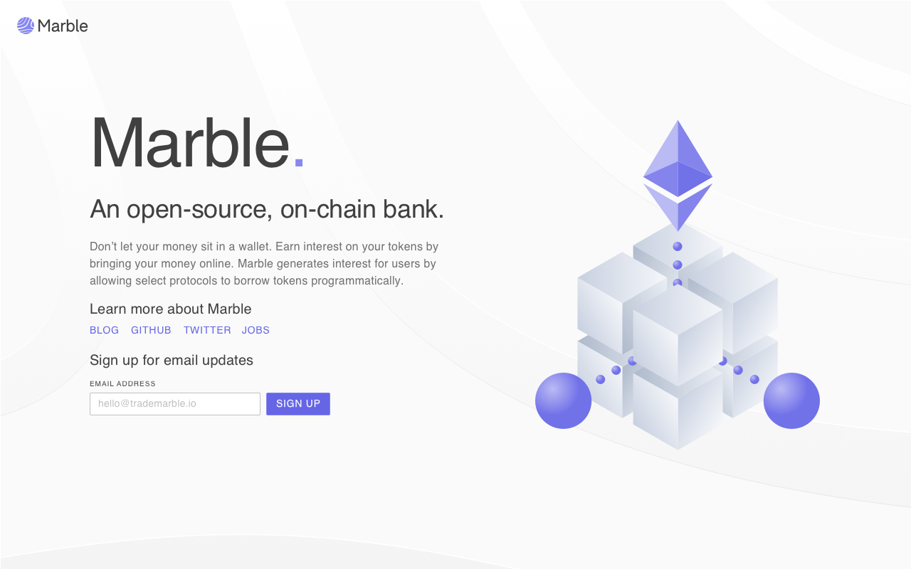Marble landing page iteration